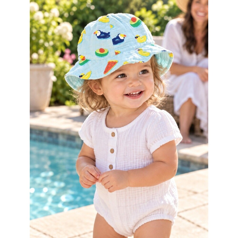 Angel Dear Baby Sun Hat 12–24 Months Blue Pool Party Duck Avocado Watermelon...